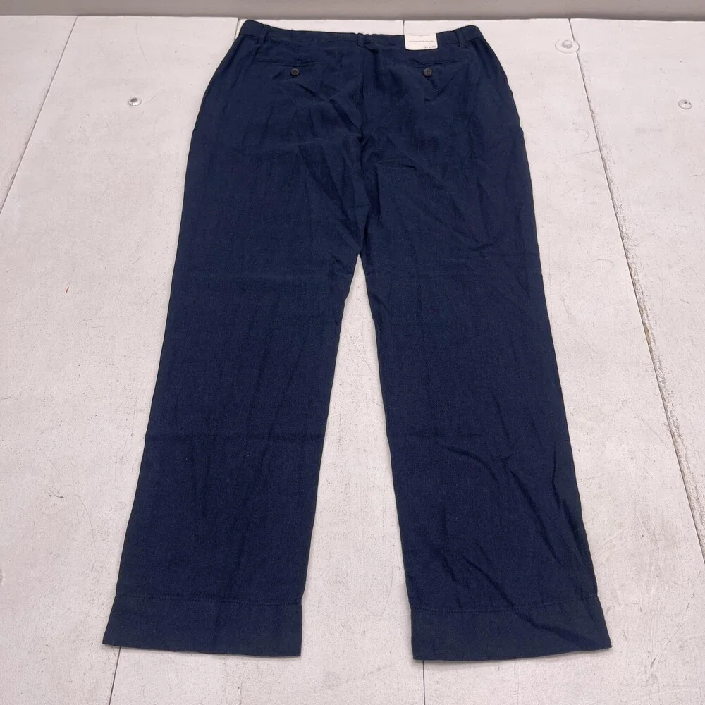 Banana Republic Pants Mens 31x30 Blue Slim Straight Linen Blend Chino Trouser